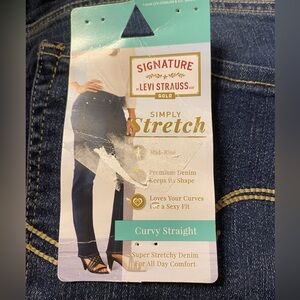 Levi Strauss & Co. Simply Stretch Mid-Rise Curvy Straight Jeans NWT Size 20S